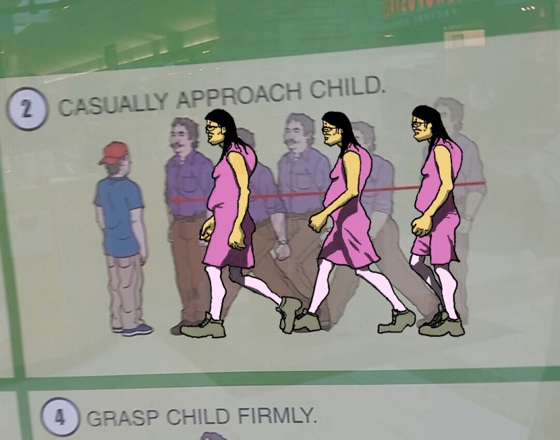 casually approach child